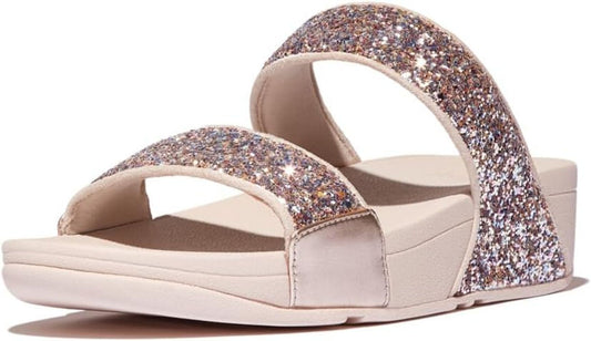 FitFlop Women's LULU Multi-Tonal Glitter Slides Wedge Sandal