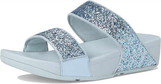FitFlop Women's LULU Multi-Tonal Glitter Slides Wedge Sandal