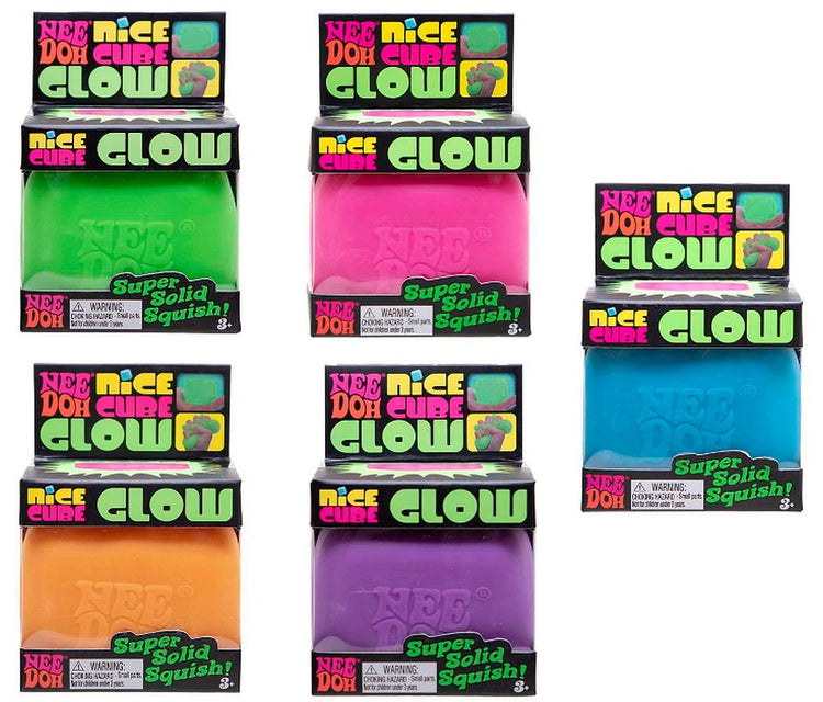 Needoh Nice Cube Glow 2.25" - Sensory Squeeze Toy