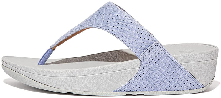 FitFlop Women's Lulu Perf Croc-Embossed Leather Toe-Post Sandal