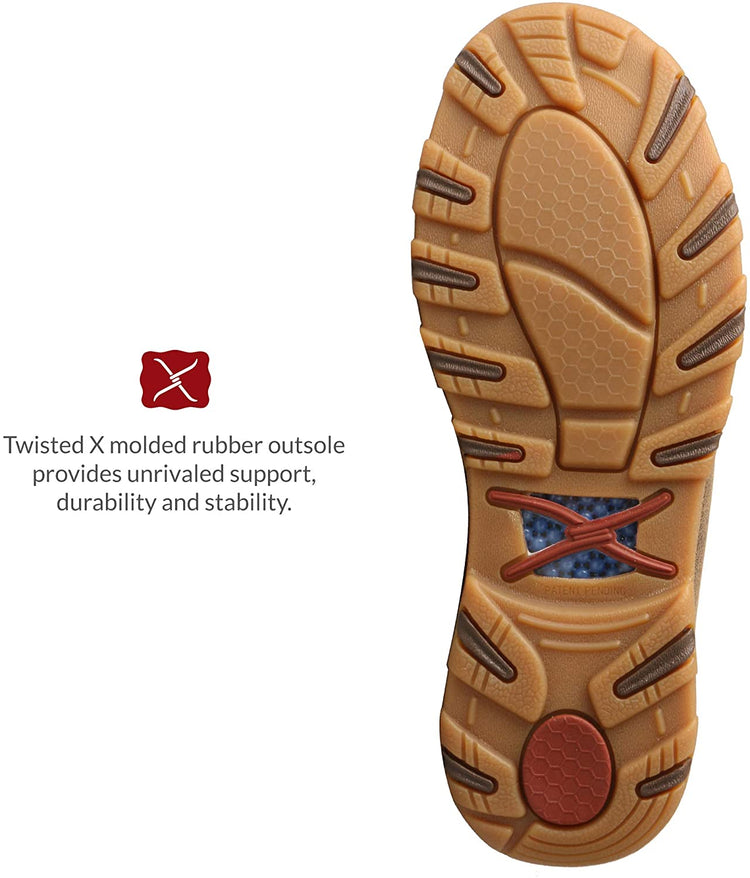 Twisted X Women's Boat Shoe Driving Moc with CellStretch, Bomber/Khaki, 6(M)