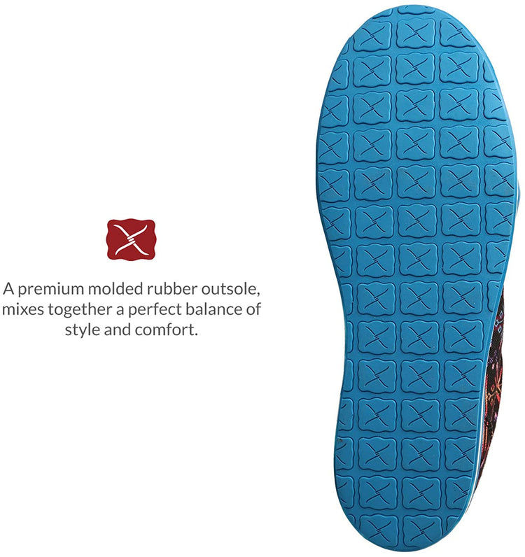 Twisted X Women's Kicks with ecoTweed Lining - Full-Grain Leather Fabric with Fashionable Textile Design - Slip-On Hooey Lopers Designed with ecoTweed Lining