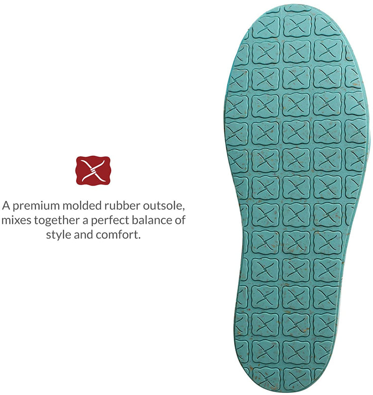 Twisted X Women's Kicks with ecoTweed Lining - Full-Grain Leather Fabric with Fashionable Textile Design - Slip-On Hooey Lopers Designed with ecoTweed Lining