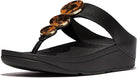 FitFlop Women's Fino Resin-Hoop Leather Toe-Post Sandals