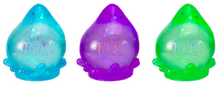 Needoh 3.25" Dream Drop Galatic Glow Sparkle Waterdrop Fidget Toy
