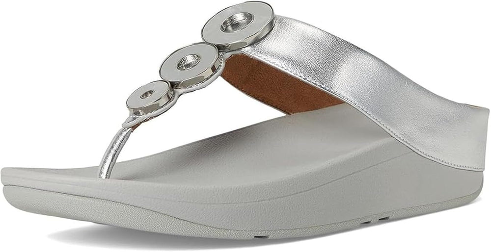 FitFlop Women's Fino Resin-Hoop Leather Toe-Post Sandals