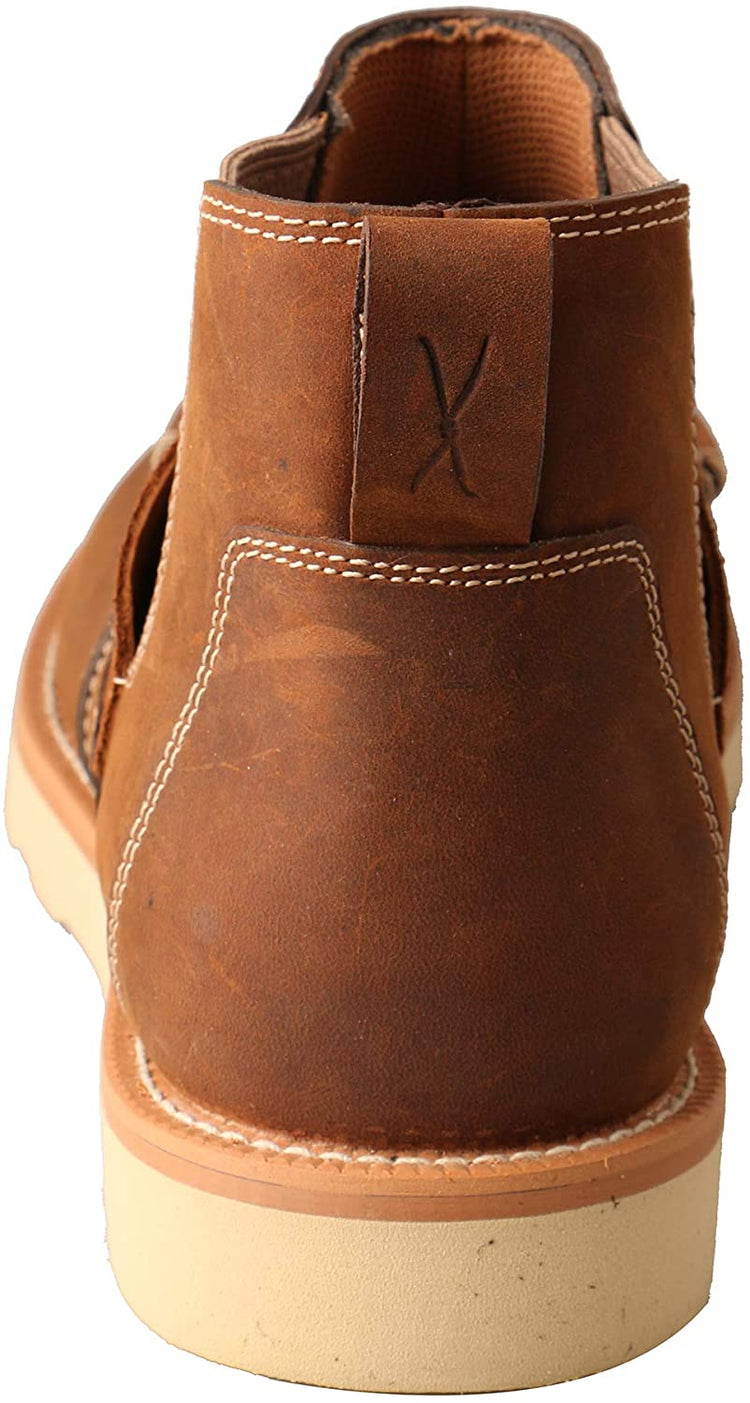 Twisted X Mens 4" Chelsea Wedge Sole Boot, Oiled Saddle, 10 M