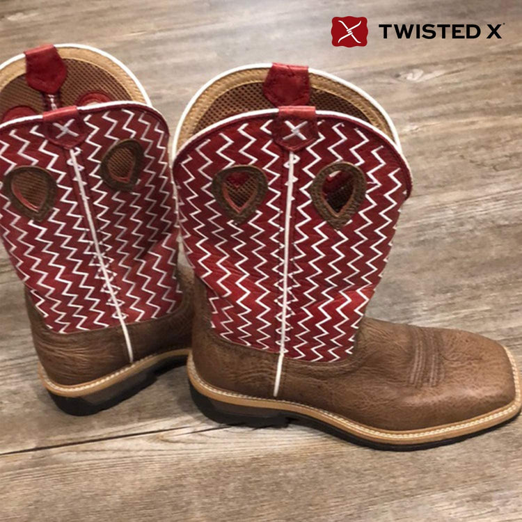 Twisted X Men's 12-Inch Lite Western Work Boot - Casual Full-Grain Leather Work Boots with Twisted X Molded Footbed for Extra Comfort - Moisture-Wicking Hard Construction Western Boots