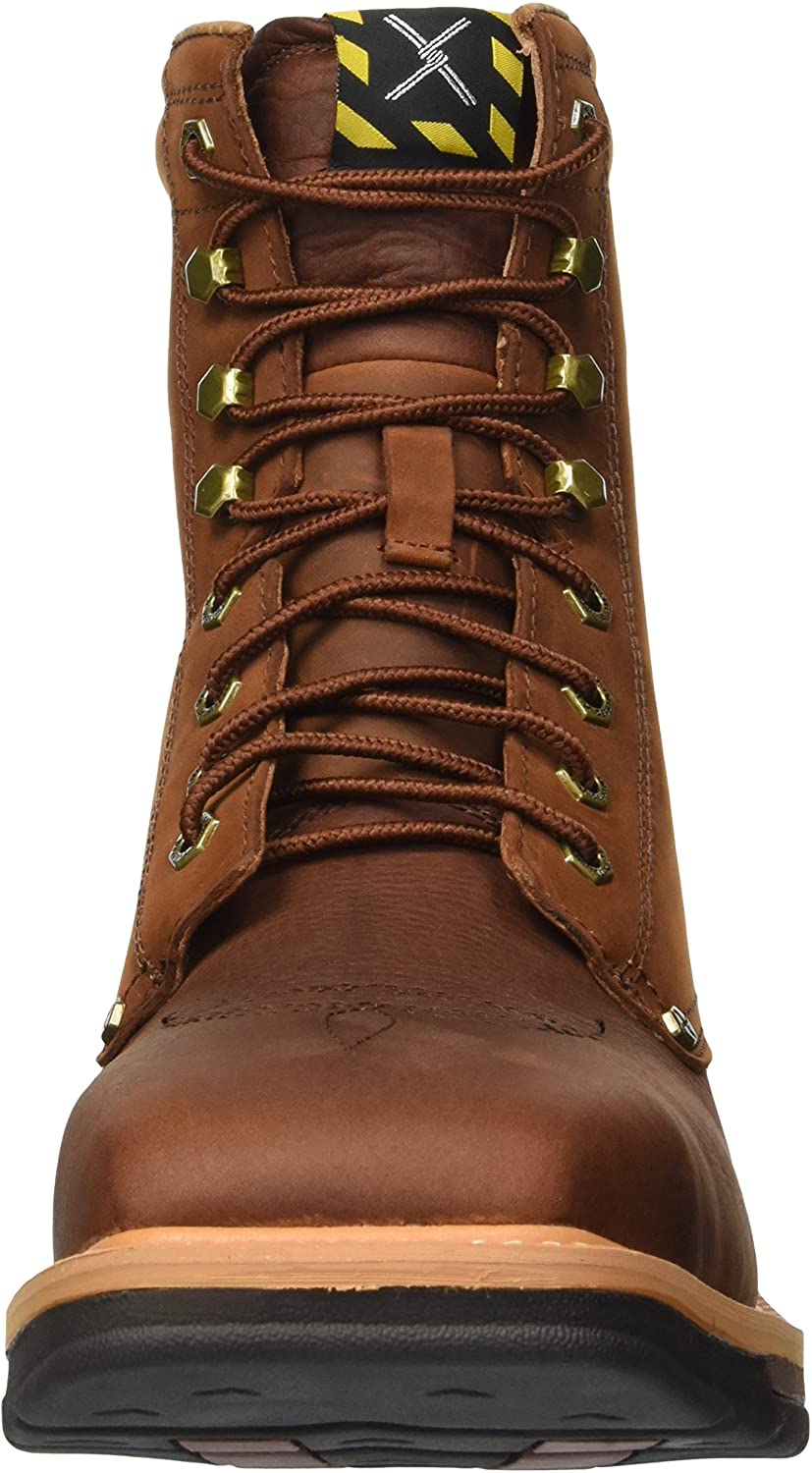 Twisted X Men's Lite Cowboy Lacer Workboot, Color: Brown/Rust (Mlcslw1)