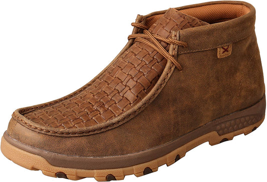 Twisted X Men's Chukka Driving Moc with CellStretch comfort technology, Bomber & Chocolate, 10 W